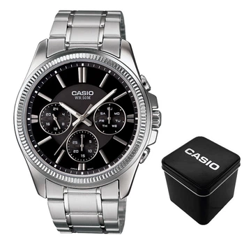 Мужские часы Casio MTP-1375D-1A Серебристые ( AT1141-0336 )
