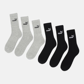 Набор женских носков высоких хлопковых Puma Crew Sock 88749602 35-38 6 пар Черный/Серый (8713537698603)