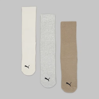 Набор женских носков высоких хлопковых Puma Unisex New Generation Cushioned Cre 93837209 43-46 3 пары Бежевый (8720245622592)