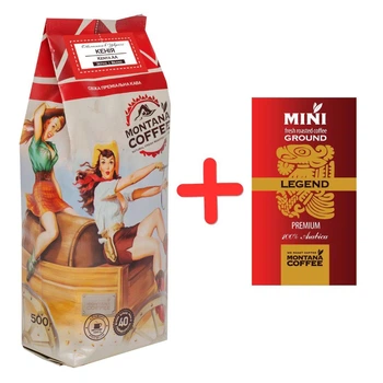 Кофе Кения АА Montana coffee в зернах 500 г + Подарок Мини-упаковка кофе Montana арабика 8 г