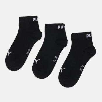 Набор женских носков коротких хлопковых Puma Unisex Quarter Plain 93858906 39/42 3 пары Черный (8720245637589)