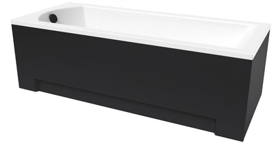 Ванна акриловая Helmken Vespera 160x70 см (K1939G6104) комплект 3 в 1: прямоугольная ванна, ножки и Черная фронтальная панель