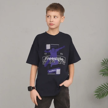 Футболка для подростков оверсайз FTTM-25-7Gbi Teens Синий на рост 158 (14449)