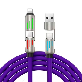 Універсальний кабель швидкої зарядки 240W 4-в-1 USB-C – Type-C, Type-C – Lightning, Lightning – USB-A 1.2м