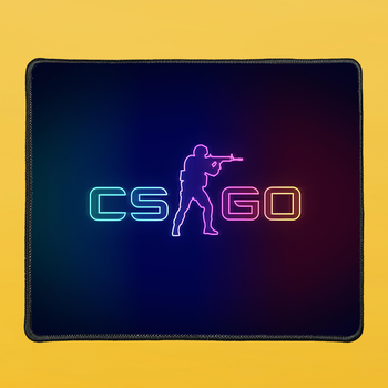 Килимок під мишку прямокутний з чорним оверлоком (26*21 см) Counter Strike Logo