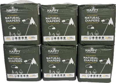 Екологічні підгузки преміум класу Happy Little Camper 5 розміру, 13+ кг BOX 150 шт