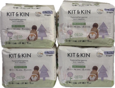 Екологічні біорозкладні підгузки Kit & Kin 4 розміру 9-14 кг, BOX 128 штук
