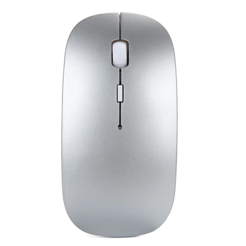 Безпровідна мишка Aple style Silver 2.4 + bluetooth вбудований акумулятор