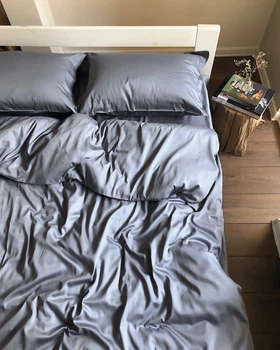 Простирадло Cozy 230x260 см без резинки Темно-сіре