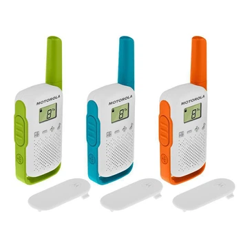 Рація Motorola Talkabout T42 (0,5W, PMR446, 446MHz, до 4 км, 16 каналів, 3xAAA), 3 шт, оранж + синій + зелений