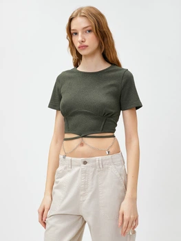 Топ жіночий Koton 3SAL10720IK856 XL Хакі (8683355979508)