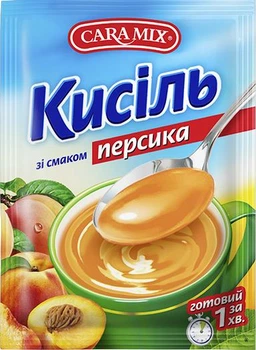 Кисіль зі смаком Персика 90г ТМ Caramix