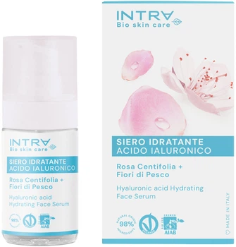 Увлажняющая сыворотка для лица Intra Bio Skin Care Centifolia Rose & Peach Flowers Serum With Hyaluronic Acid с гиалуроновой кислотой для всех типов кожи 30 мл (8030976020186)