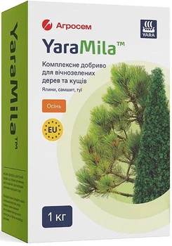 Удобрение для вечнозеленых деревьев и кустов Осень YaraMila 1 кг