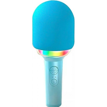 Караоке-мікрофон з акумулятором PlaySound L8 RGB-підсвічування Bluetooth 5.0 AUX Earphones 1200mAh бездротової з колонкою з ефектом зміни голосу Blue