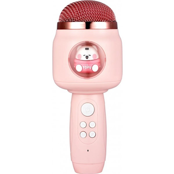 Караоке-мікрофон Animals Pink бездротовий з ефектом зміни голосу Bluetooth, рожевий