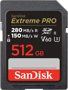 Карта памяти SanDisk SD 512GB C10 UHS-II U3 R280/W150MB/s Extreme Pro V60 (SDSDXEP-512G-GN4IN)