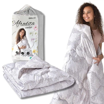 Ковдра літня 175х210 Afrodita IDEIA, штучний пух, легка, полегшена, м’яка