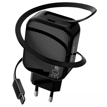 Зарядное устройство со встроенным кабелем Type-C 1м Proove Fixtape GaN 30W Type-C черный (WCFP30010201)