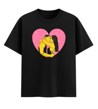 Футболка оверсайз Ponty Shop з вашим фото «Сімпсони серце Love» M Чорна