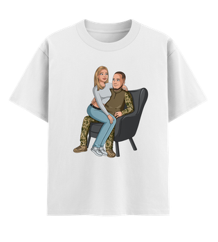 Футболка оверсайз Ponty Shop з вашим фото «Кохання» M Біла