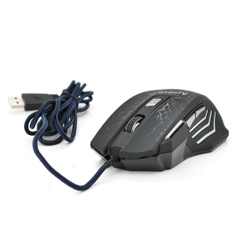 Мышь проводная Apedra A7 7 кнопок 800/1200/2400/3200 DPI Led Lighting 13м Win7/8/10 Mac OS Black color box
