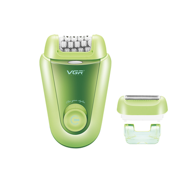 Эпилятор 2 в 1 VGR V-758 2 насадки 600mAh Green (9237)