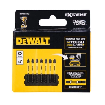 Касета з бітами DeWALT EXTREME FlexTorq Рh1 Рh2 Рh3 Philips 7шт (DT70818)