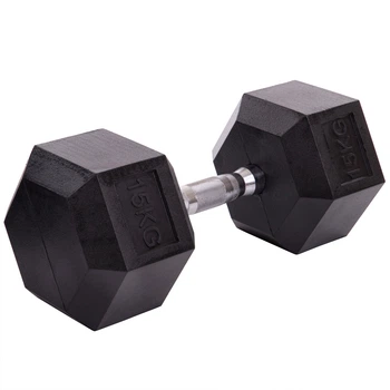 Гантель цельная шестигранная для фитнеса Zelart 80075-15 1шт вес 15кг