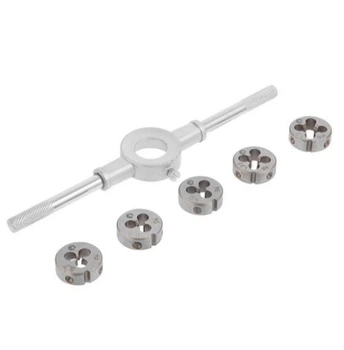 Набор плашек с держателем Intertool M4 M5 M6 M8 M10 6шт (SD-8019)