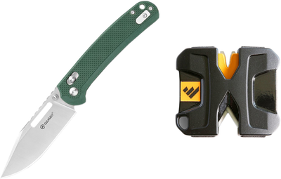 Набір Ніж складаний Ganzo G768-GB Синьо-зелений + Точилка механічна Work Sharp WSEDCPVT (WSEDCPVT-I)