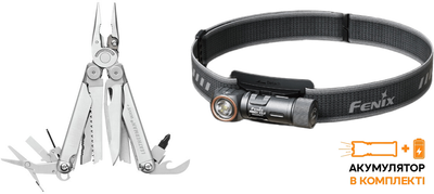 Набір Мультиінструмент Leatherman WAVE PLUS синтетичний чохол (832524) + Ліхтар налобний Fenix Scout HM23 V2.0 Лімітована серія Червоне світло (Scout)