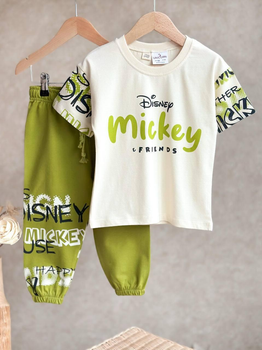 Спортивный костюм на мальчика Mickey Mouse (Міккі Маус) UNICORN 110 см белый с салатовым