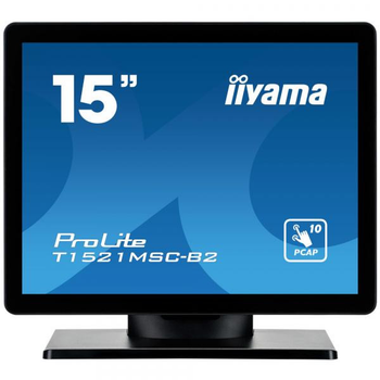 Монітор iiyama 15" TN РК сенсорний 1024х768 4:3 проекційно-ємнісна технологія 1xVGA1xHDMI (T1521MSC-B2)