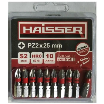 Набор бит Haisser PZ2X25 мм 10шт 81307