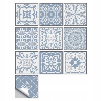 Самоклеящаяся ПВХ плитка Patchwork 20x20 см, 10 шт, водостойкие панели для стен и пола (0,4 м²) узор № 7