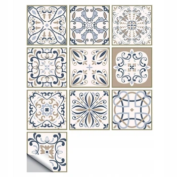 Самоклеящаяся ПВХ плитка Patchwork 20x20 см, 10 шт, водостойкие панели для стен и пола (0,4 м²) узор № 19
