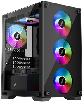 Корпус 1stPlayer X2-M-BK-4F1 Black