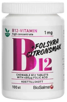 B12-вітамін 1мг + Фолієва кислота BioSalma 100 таблеток