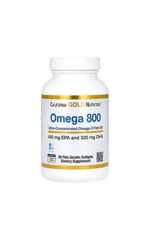 Омега-800, ультраĸонцентрований риб’ячий жир з омега-3, California Gold Omega-3, 1000 мг, 90 ĸапсул