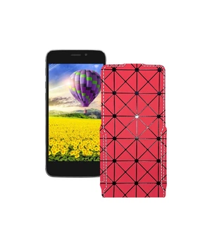 Чохол-флип з екошкіри для телефону Impression ImSmart C501 Червоний ромб
