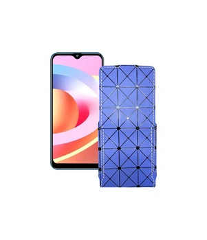 Чохол-флип з екошкіри для телефону FiGi Note 1C Синій ромб
