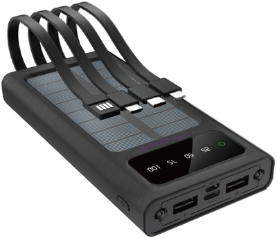 УМБ Y-Kryptone S-01 Solar Charge LED Light 10000 mAh Black (YK-S01SLC-B)