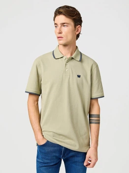 Поло длинное мужское Wrangler 112362829 S Оливковое (5401139265295)