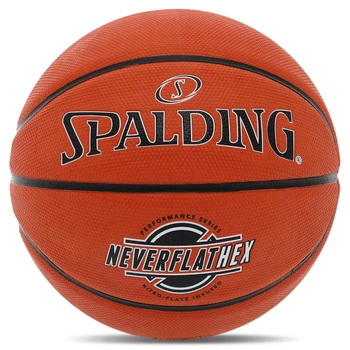 Баскетбольный мяч №7 резиновый SPALDING NEVERFLAT HEX для зала для улицы оранжевый 84440Y