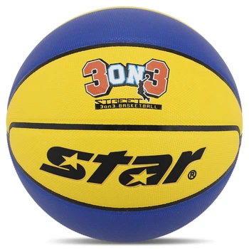Баскетбольный мяч №6 STAR 3ON3 Полиуретан для зала для улицы желто-синий BB4136C