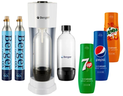 Набор Сифон Berger SM-102 White + Три Сиропа + Баллон Berger CO2 + Бутылка Berger 1L (SM-102W+BB-01+BBV-01+3xS)
