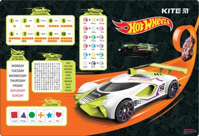 Покрытие на стол Kite Hot Wheels "Машинки Хотвилс" 500 мкм 42.5х29 см пластик черное (HW23-207)