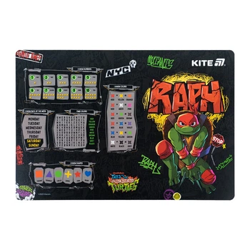 Покрытие на стол Kite Turtles "Черепашки Ниндзя" 500 мкм 42.5х29 см черное (NT25-207)