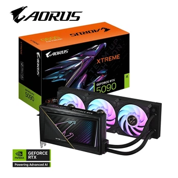Видеокарта NVIDIA GeForce RTX 5090 32 ГБ GDDR7 водяное охлаждение Aorus Xtreme черная